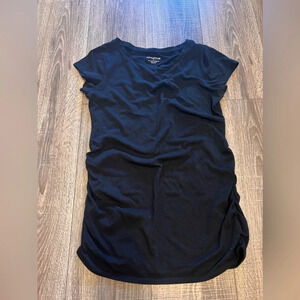 Thyme Women’s Maternity Black Ruched Sides T Shirt Size S